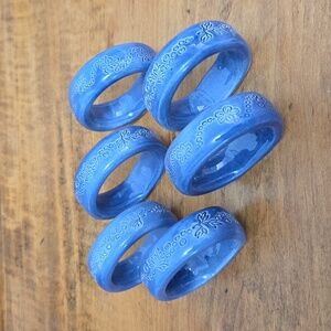 Ceramic Napkin Rings Set Of Six